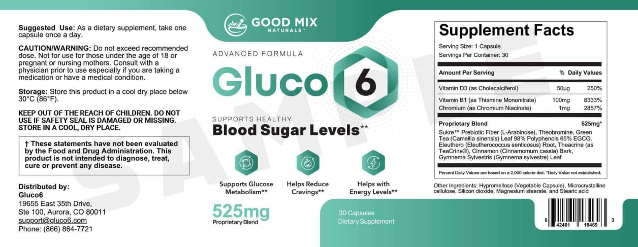 Gluco6 lable